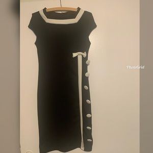 Black mid knee white buttons